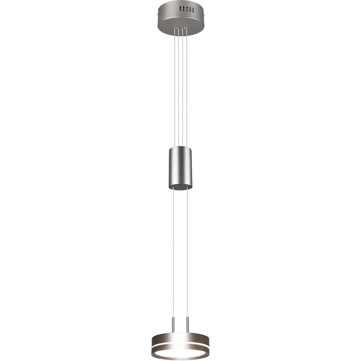 BES LED LED Hanglamp - Hangverlichting - Trion Franco - 7.2W - 1-lichts - Warm Wit 3000K - Rond - Mat Nikkel - Aluminium