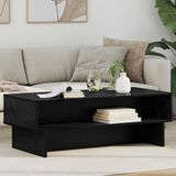 vidaXL Salontafel Zwart Eiken Bewerkt Hout 100 x 46 x 35 cm