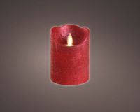 Kaemingk bougie LED/bougie tronc Noël rouge 10 cm vacillante