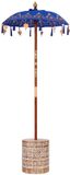 vidaXL Balinese parasol met voet Blauw 95 x 95 x 260 cm