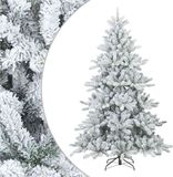 vidaXL Sapin de Noël artificiel avec charnières et feutre de neige blanc 240 cm