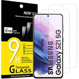 NEW'C 2 Stuks, Screen Protector voor Samsung Galaxy S21 5G (6.2 Inch), Gehard Glass Schermbeschermer Film 0.23 mm ultra transparant, ultra resistent