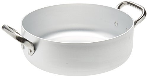 Pentole Agnelli Lijn aluminium inductie stoofpan, inductiebodem met 2 handgrepen Cool 28 cm zilver / zwart