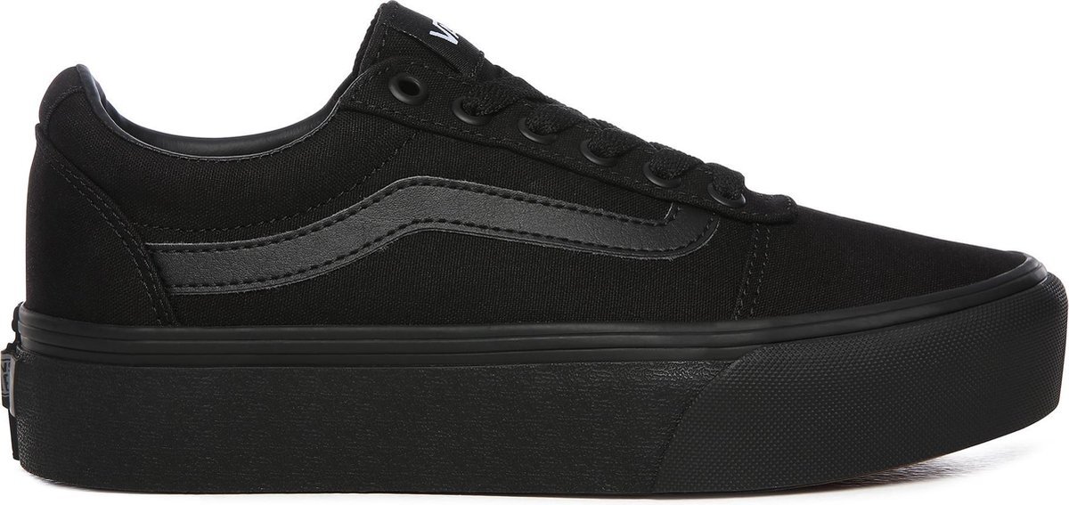 Vans Ward Platform Dames Sneakers - (Canvas) Black/Black - Maat 40