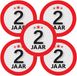 Bellatio Decorations 2 jaar leeftijd sticker - 10x - rond - Dia 9 cm - 2 jaar verjaardag - jubileum - leeftijd versiering