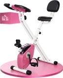 HOMCOM Magnetische Hometrainer - Staal - 43x97x109cm - Roze