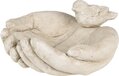 Clayre & Eef Vogelvoederbak Handen - 23x21x9 cm - Beige Steen