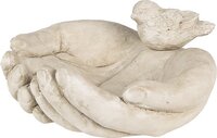 Clayre & Eef Vogelvoederbak Handen - 23x21x9 cm - Beige Steen