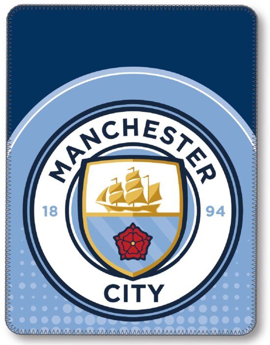 4KidsOnly Manchester City Fleece deken 100 x 140 cm - Plaid - Blauw