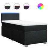 VidaXL Boxspringbed met matras, stof, zwart, 90x190 cm