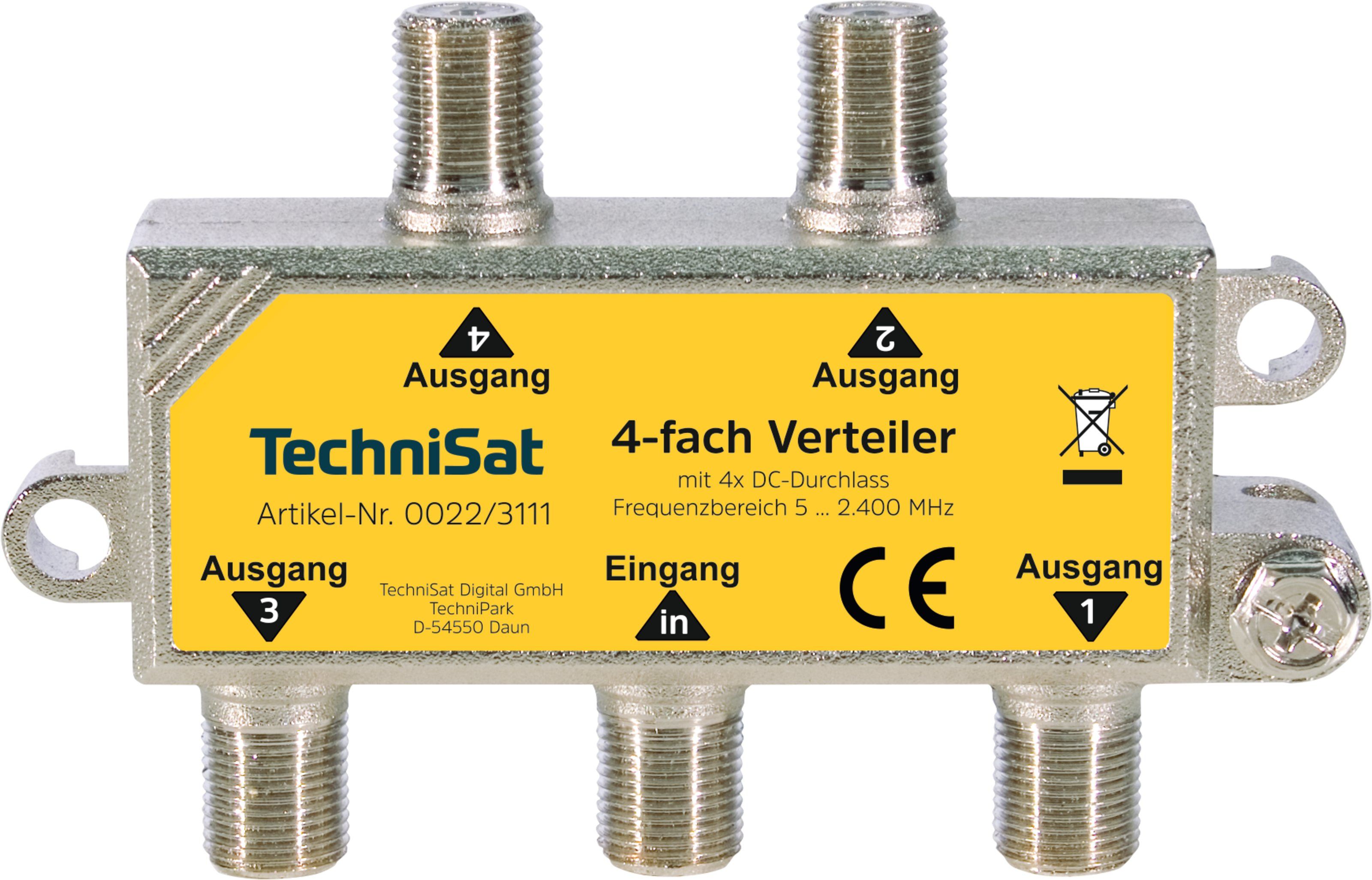 TechniSat 5-Way Cable Splitter - 5-2400 MHz - Silver