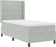 vidaXL Boxspring bed met hoofdeinde Lichtgrijs 90 x 200 cm Fluweel