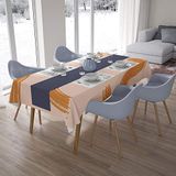 Bonamaison Tafelkleed, Anti-Mold, Sneldrogend, Waterdicht, 100% Polyester Tafellaken, Oranje, gebroken wit, 140 x 200 Cm - Ontworpen en Vervaardigd in Turkije