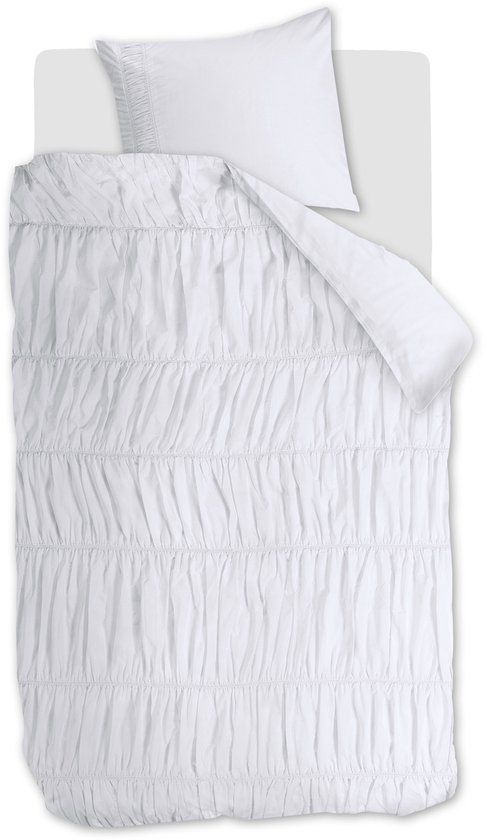 Riviera Maison Rivièra Maison Ruffle dekbedovertrek - Eenpersoons - 140 x 200/220 cm - Wit