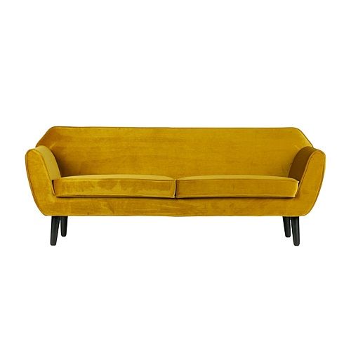 WOOOD Rocco 2-Seater Sofa - Velvet - Ochre - 187x75x82 cm