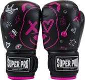 Super Pro Bear Vechtsporthandschoenen Meisjes - 8 oz - Zwart/Roze/Wit