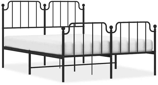 vidaXL Bedframe - Metaal - Zwart - 135x190 cm