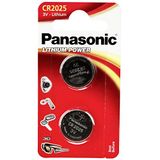 Panasonic CR2025 lithium knoopcel, 3 V, verpakking van 2