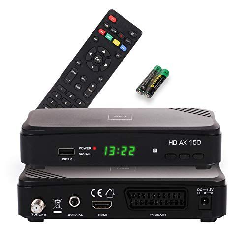 Opticum RED AX 150 Sat-ontvanger met PVR-opnamefunctie | HD digitale satellietontvanger met HDMI - Scart - USB - Coaxiale voeding | 12V ideaal voor kamperen | Ontvanger