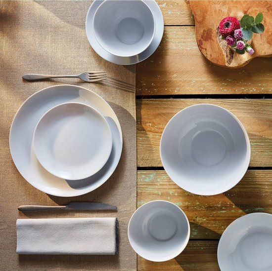 Luminarc Diwali Granit Serviesset - 19-Delig - Grijs - 6 Personen - Aardewerk