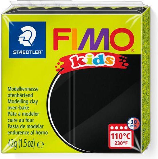 Fimo kids boetseerklei 42 g zwart