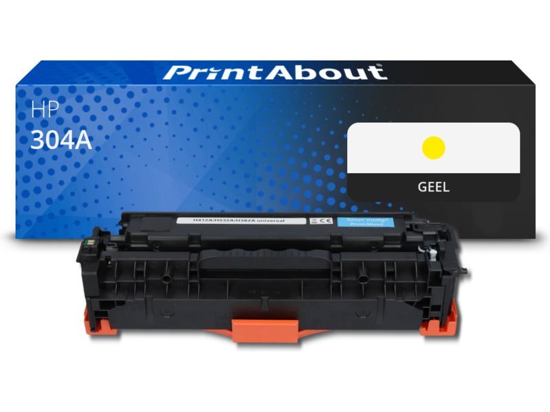PrintAbout Toner 304A (CC532A) Geel geschikt voor HP