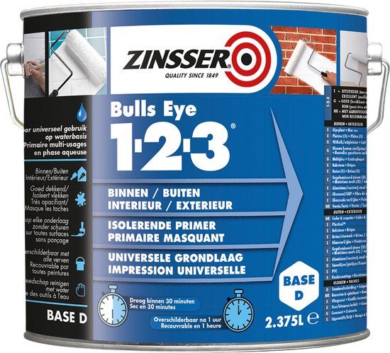 Zinsser Bulls Eye 1-2-3 - 2,5 Liter - Wit