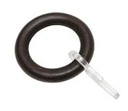GARDINIA Gordijnringen met gordijnhaken, hout, koloniaal/geborsteld, voor Ø 19 mm, 10 stuks