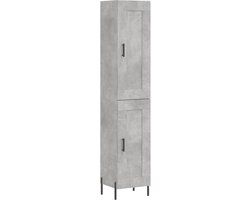 vidaXL Hoge kast 34,5x34x180 cm bewerkt hout betongrijs