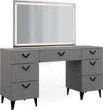 Vicco Kaptafel Anett Grijs 150 cm met LED-spiegel