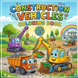 Construction Vehicles Coloring Book Ages 1-3: Cute and Easy Construction Trucks with Cement Mixer, Dump Trucks and Building Site Scenes | Big Simple Images, Bold Lines, Perfect for Toddlers