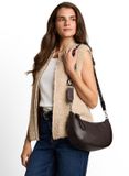 Tom Tailor TTTATIANA schoudertas met geweven riem met patroon - Maat ONESIZE - dark brown