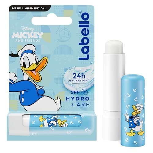 Labello LABELLO Hydro Care Limited Edition Donald (1 x 5,5 ml), hydraterende lippenstift FPS 15 voor kinderen, hydraterend, langdurig