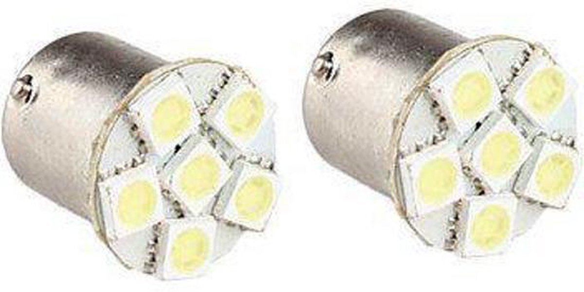 ABC-LED BAY15D smd 6-led wit licht lamp voor auto achterlichten 12V (P21/5W 1157)