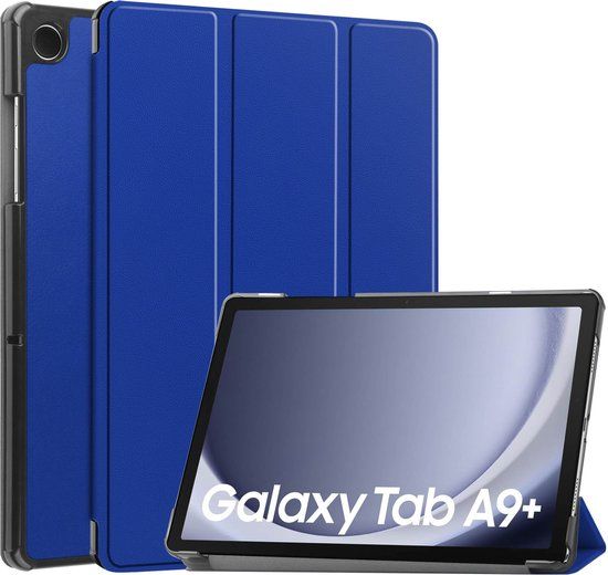 iMoshion Trifold Bookcase Tablet Hoes - Geschikt voor Samsung Galaxy Tab A9 Plus - Blauw / Cobalt Blue