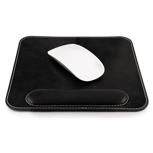 Londo Leder Mousepad met Polssteun (Zwart) - 0600434893942