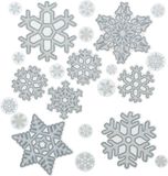 Decoris Kerst raamstickers - 2x st - 30 x 46 cm - Wit