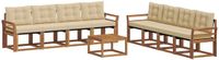 vidaXL - Acacia Houten Loungeset Hoekbank 9-delig Natuurlijk en Beige