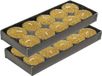 Gerimport Gerim theelichtjes/waxinelichtjes kaarsjes - 20x - goud glitters 3,5 cm