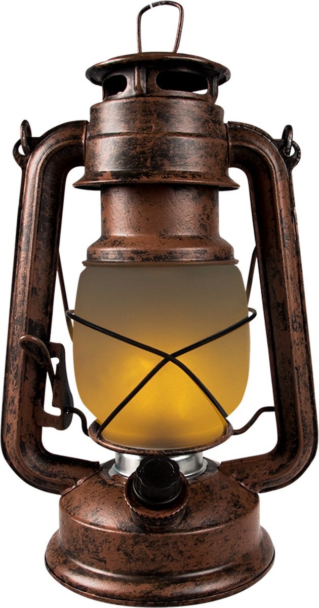 Proventa Vintage LED Olielamp op batterijen - Draadloos - Dimbaar warm wit licht - 24 cm