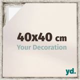 yd, Baklijst 40x40 cm Wit Vintage - Lijst voor Canvasdoek - MDF Lyon