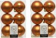 Decoris Boules de Noël - 24x pc - cognac brun - D8 cm - plastique - mat/brillant - décoration de Noël