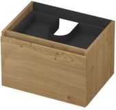 INK - Onderkast 1L met Binnenlade Greeploos Houten Keerlijst Fineer - 600x450x400 Mm - Natur Fineer