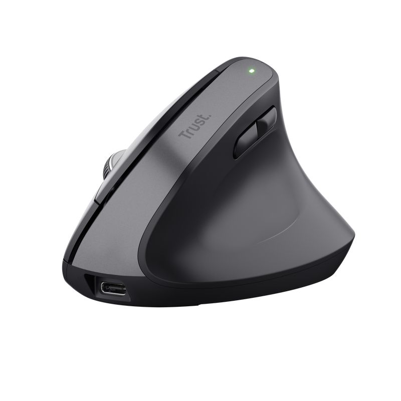 Trust Bayo+ Draadloze Ergonomische Muis - Rechtshandig - Bluetooth + RF - Zwart