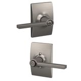 Schlage F40 LAT 619 CEN Latitude Door Lever with Century Trim, Bed & Bath Privacy Lock, Satin Nickel