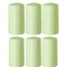 Enlightening Candles Cilinderkaars/stompkaars - 6x - lichtgroen - D6 x H10 cm - 36 branduren