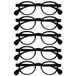 OPULIZE OCA Leesbrillen - 5-Pack - Modern Retro Rond Montuur - Zwart - Heren Dames - Veerscharnieren - RRRRR54-1 - +3.50