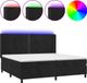 vidaXL Boxspringbed met matras en LED-verlichting, zwart, 200x200 cm, fluweel