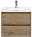 BES LED Dante Badmeubelset 60 cm - Natuur Eiken - Keramische Wastafel Wit Cover