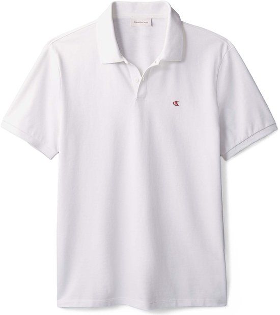 CALVIN KLEIN JEANS Calvin Klein SS Monogram Piqué Polo Heren - Maat L - Wit